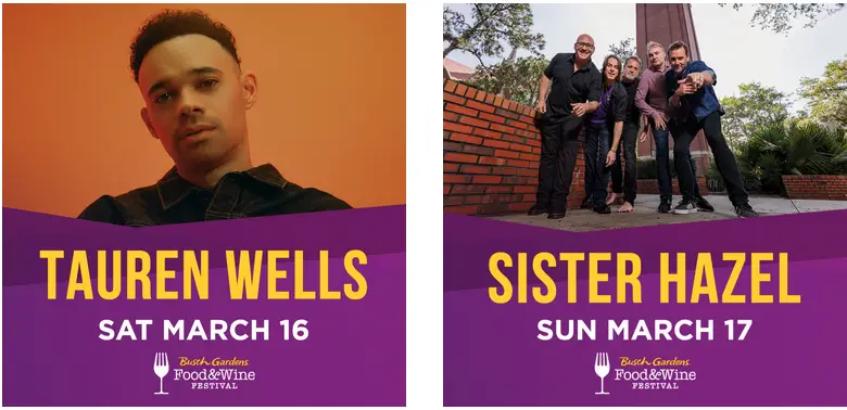 Tauren Wells and Sister Hazel Take the Stage this Weekend at the Busch Gardens Tampa Bay Food & Wine Festival